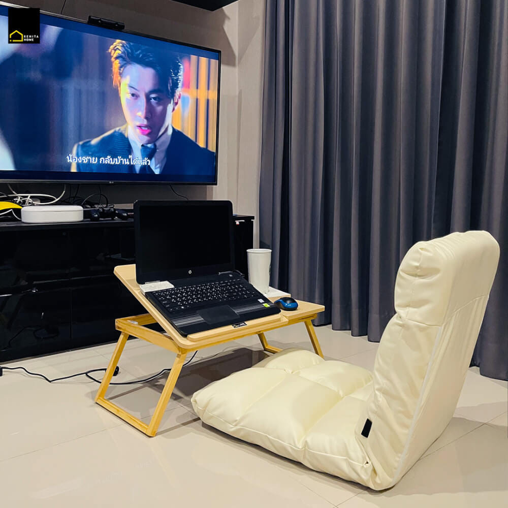 โซฟานั่งพื้นปรับได้ 6 ระดับ RENITA HOME รุ่น RINA หนัง Premium PU สีชมพู 50x110ซม._10